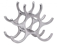 Flaschenregal >WL1.252< in Silber, aluminium  - 29x24x14cm (BxHxT)