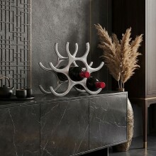 Flaschenregal >WL1.252< in Silber, aluminium  - 29x24x14cm (BxHxT)