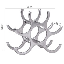 Flaschenregal >WL1.252< in Silber, aluminium  - 29x24x14cm (BxHxT)