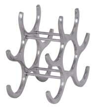Flaschenregal >WL1.252< in Silber, aluminium  - 29x24x14cm (BxHxT)