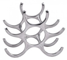 Flaschenregal >WL1.252< in Silber, aluminium  - 29x24x14cm (BxHxT)