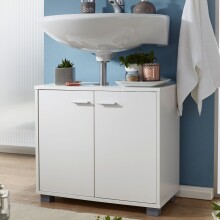 Waschbeckenunterschrank >WL1.344< in Weiß - 60x55x30cm (BxHxT)