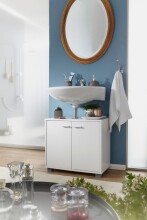Waschbeckenunterschrank >WL1.344< in Weiß - 60x55x30cm (BxHxT)