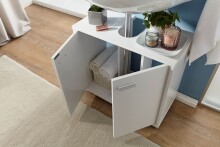Waschbeckenunterschrank >WL1.344< in Weiß - 60x55x30cm (BxHxT)