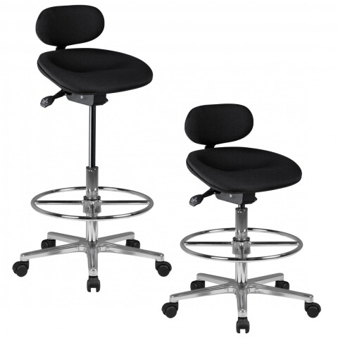 Stehhilfe >LOUISIANA< Arbeitshocker in Schwarz - 114x60 (HxD)