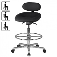 Stehhilfe >LOUISIANA< Arbeitshocker in Schwarz - 114x60 (HxD)