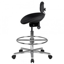 Stehhilfe >LOUISIANA< Arbeitshocker in Schwarz - 114x60 (HxD)