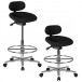 Stehhilfe >LOUISIANA< Arbeitshocker in Schwarz - 114x60 (HxD)