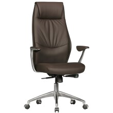 Chefsessel >SPM1.146< in Braun, Echtes Leder -...