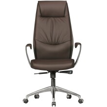 Chefsessel >SPM1.146< in Braun, Echtes Leder -...