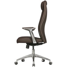 Chefsessel >SPM1.146< in Braun, Echtes Leder - 67x125x67cm (BxHxT)