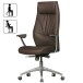 Chefsessel >SPM1.146< in Braun, Echtes Leder - 67x125x67cm (BxHxT)