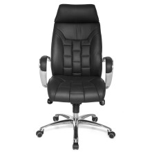 Chefsessel >SPM1.158< in Schwarz, Echtes Leder -...