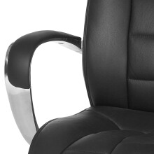 Chefsessel >SPM1.158< in Schwarz, Echtes Leder - 66x128x62cm (BxHxT)