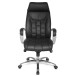 Chefsessel >SPM1.158< in Schwarz, Echtes Leder - 66x128x62cm (BxHxT)