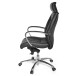 Chefsessel >SPM1.158< in Schwarz, Echtes Leder - 66x128x62cm (BxHxT)