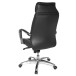 Chefsessel >SPM1.158< in Schwarz, Echtes Leder - 66x128x62cm (BxHxT)
