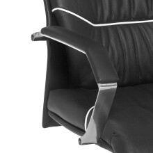 Chefsessel >SPM1.163< in Schwarz, Echtes Leder - 70x126x70cm (BxHxT)