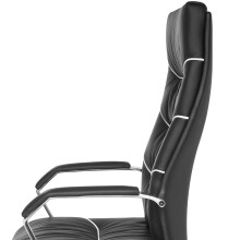 Chefsessel >SPM1.163< in Schwarz, Echtes Leder - 70x126x70cm (BxHxT)