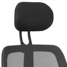 Bürostuhl >SPM1.206< in Schwarz, Stoff und Netzgewebe - 61x127x57cm (BxHxT)