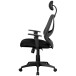 Bürostuhl >SPM1.206< in Schwarz, Stoff und Netzgewebe - 61x127x57cm (BxHxT)