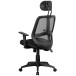 Bürostuhl >SPM1.206< in Schwarz, Stoff und Netzgewebe - 61x127x57cm (BxHxT)