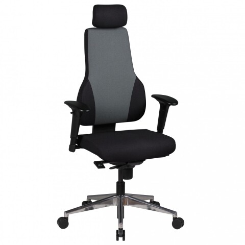 Bürostuhl >QENTIN< in Schwarz, Stoff - 63x149x63cm (BxHxT)