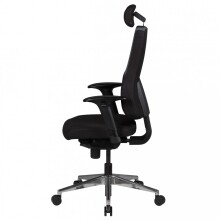 Bürostuhl >QENTIN< in Schwarz, Stoff - 63x149x63cm (BxHxT)