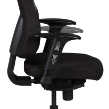 Bürostuhl >QENTIN< in Schwarz, Stoff - 63x149x63cm (BxHxT)