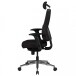 Bürostuhl >QENTIN< in Schwarz, Stoff - 63x149x63cm (BxHxT)