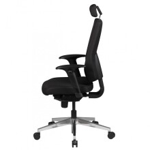 Bürostuhl >SPM1.279< in Schwarz, Stoff Fußkreuz: Aluminium - 60x141x70cm (BxHxT)