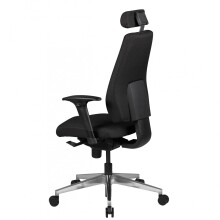 Bürostuhl >SPM1.279< in Schwarz, Stoff Fußkreuz: Aluminium - 60x141x70cm (BxHxT)