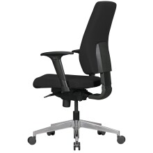 Chefsessel >DARIUS< in Schwarz, Stoff Fußkreuz: Aluminium - 63x119x70cm (BxHxT)