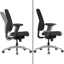 Chefsessel >DARIUS< in Schwarz, Stoff Fußkreuz: Aluminium - 63x119x70cm (BxHxT)