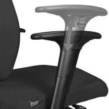 Chefsessel >DARIUS< in Schwarz, Stoff Fußkreuz: Aluminium - 63x119x70cm (BxHxT)