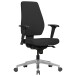 Chefsessel >DARIUS< in Schwarz, Stoff Fußkreuz: Aluminium - 63x119x70cm (BxHxT)