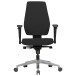 Chefsessel >DARIUS< in Schwarz, Stoff Fußkreuz: Aluminium - 63x119x70cm (BxHxT)