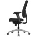 Chefsessel >DARIUS< in Schwarz, Stoff Fußkreuz: Aluminium - 63x119x70cm (BxHxT)