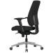 Chefsessel >DARIUS< in Schwarz, Stoff Fußkreuz: Aluminium - 63x119x70cm (BxHxT)