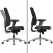 Chefsessel >DARIUS< in Schwarz, Stoff Fußkreuz: Aluminium - 63x119x70cm (BxHxT)