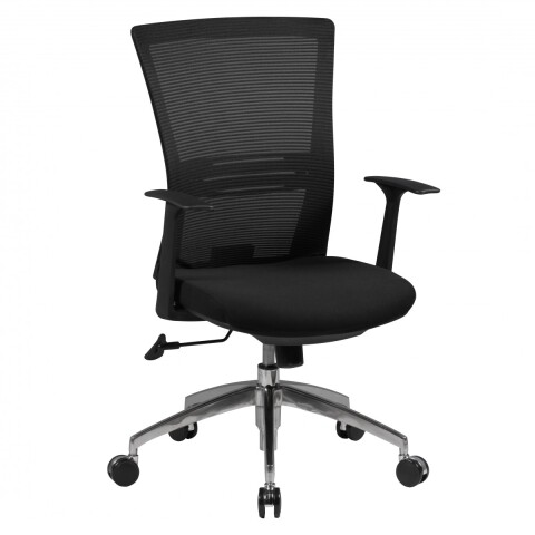 Bürostuhl >SPM1.285< in Schwarz, Stoff - 63x107x70cm (BxHxT)