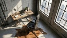 Chefsessel >MONTEREY< in Schwarz, Echtes Leder - 67x136x70cm (BxHxT)
