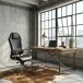 Chefsessel >MONTEREY< in Schwarz, Echtes Leder - 67x136x70cm (BxHxT)