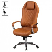 Chefsessel >MONTEREY< in Braun, Echtes Leder - 67x136x70cm (BxHxT)