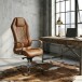 Chefsessel >MONTEREY< in Braun, Echtes Leder - 67x136x70cm (BxHxT)