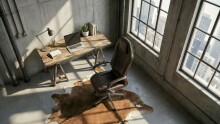 Chefsessel >MONTEREY< in Braun, Echtes Leder - 67x136x70cm (BxHxT)