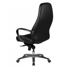 Bürostuhl >AUSTIN< in Schwarz, Echtes Leder - 68x130x70cm (BxHxT)