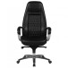 Bürostuhl >AUSTIN< in Schwarz, Echtes Leder - 68x130x70cm (BxHxT)