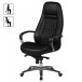 Bürostuhl >AUSTIN< in Schwarz, Echtes Leder - 68x130x70cm (BxHxT)
