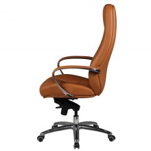 Bürostuhl >AUSTIN< in Braun, Echtes Leder - 68x130x70cm (BxHxT)